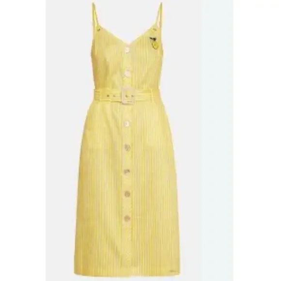 Ted Baker yellow stripe summer sundress dress 2 NEW - Picture 1 of 11